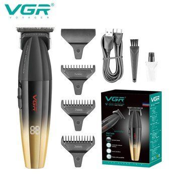 Тример VGR V-906 GOLD, 3 насадки, керамічне лезо, TURBO режим 9000 RPM, LED display v11543 фото