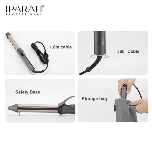 Плойка IPARAH P-205, 28mm, 120-210&deg;C, керамическое покрытие, LED display, 70W v11897 фото