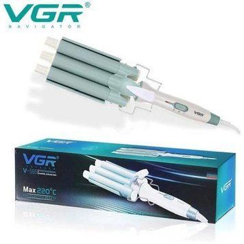 Плойка тройная VGR V-595, 5 режимов работы, керамическое покрытие, LED display, 100 Вт v10553 фото