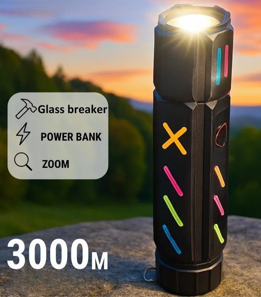 Ліхтар NIGHT VISION FLUORESCENCE 530 WHITE LASER LED PM30-TG, Power Bank, 1x18650, ЗП Type-C, zoom, Box v11619 фото
