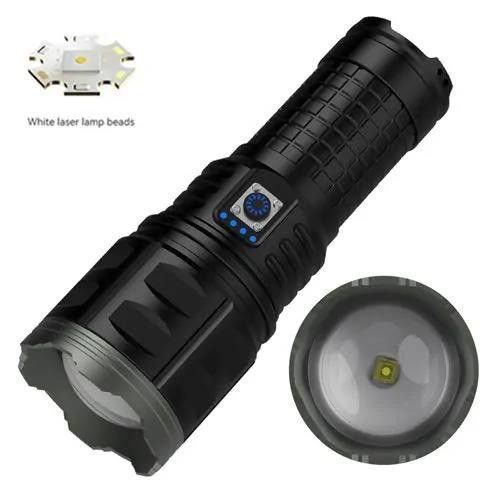 Ліхтар AK138 WHITE LASER LED PM60-TG, 4х18650, power bank, індикація заряду, ЗП Type-C, zoom, Box v10103 фото