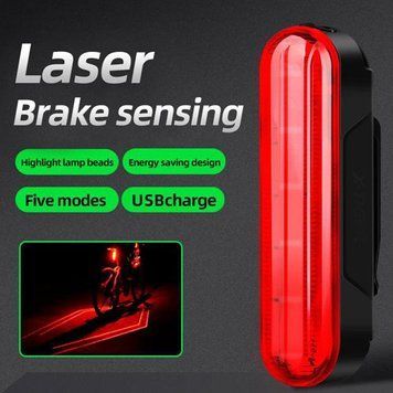 Велоліхтар LEADBIKE LD80-6LED з лазерною розміткою, waterproof, Li-Ion акумулятор, ЗУ Type-C v10694 фото