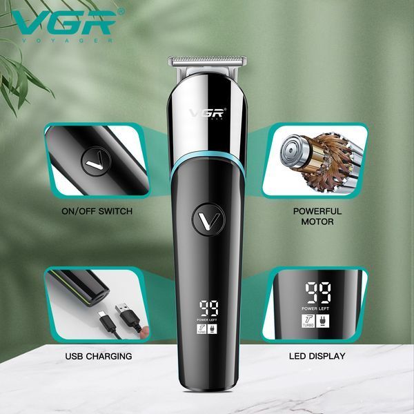 Тример VGR V-291 GREEN, 4 насадки, LED display v10490 фото