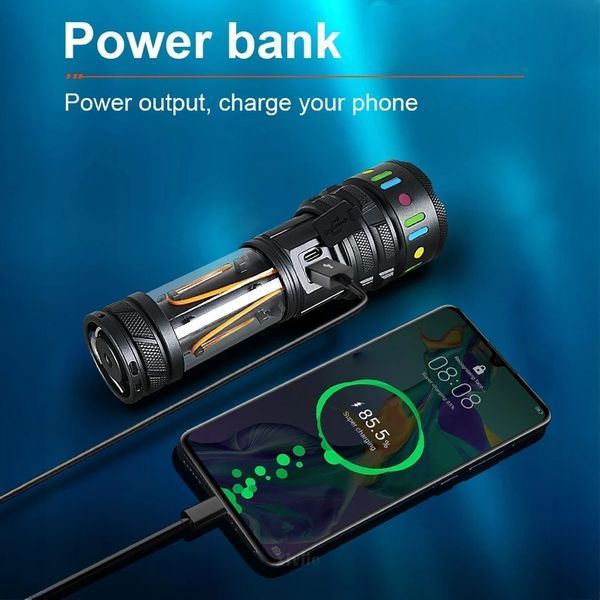 Ліхтар YEMAO YM-A5 TG 30W, 1x21700, Power Bank, ЗУ Type-C, zoom, функція лампи v12004 фото