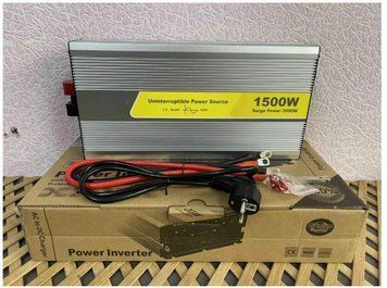 Автоматичний перетворювач 1500Вт (інвертор) 12v на 220v із зарядкою чиста синусоїда v202 фото