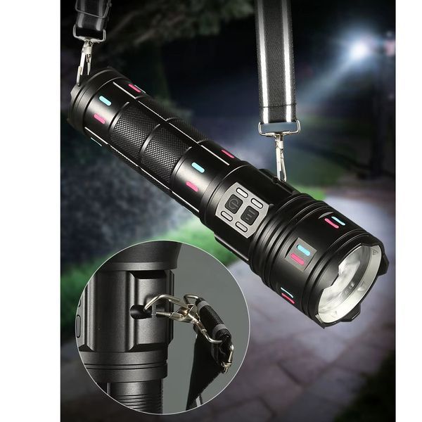 Фонарь NIGHT VISION FLUORESCENCE AK178-WHITE LASER LED PM60-TG+COB, 8x18650 3.7V, power bank, ЗУ Type-C, zoom, v10791 фото