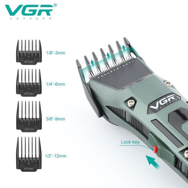 Акумуляторна машника для стриження (clipper) VGR V-696, 4 насадки, LED display v10527 фото