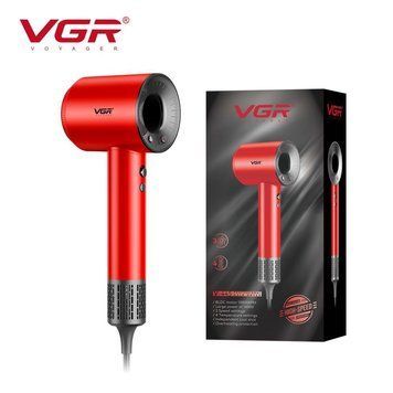 Фен професійний VGR V-445 RED, 3 рівні обдування, 4 рівні температури, 1600 Вт, 110000 RPM v11209 фото