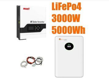 Комплект резервного живлення MUST 3.0 кВт + FelicityESS LiFePO4 акумулятор 24V 200Ah (5,12 кВт&middot;год) v301 фото
