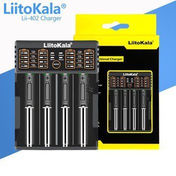 Зарядное устройство LiitoKala Lii-402, POWER BANK, 4Х- 18650, АА, ААА Li-Ion, LiFePO4, Ni-Mh, ОРИГИНАЛ v5523 фото