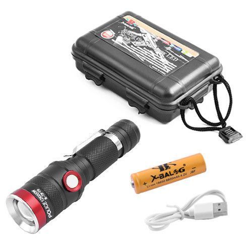 Ліхтар Police 736-T6, 1x18650, zoom, ЗП microUSB, Box v5487 фото