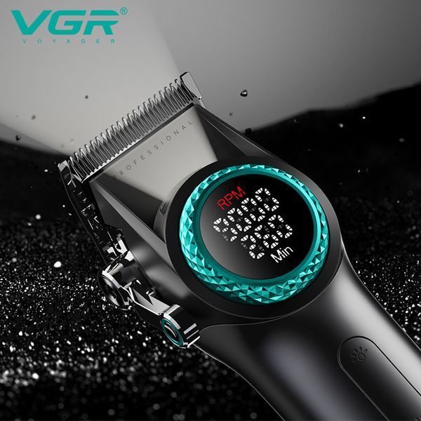 Аккумуляторная машинка для стрижки (clipper) VGR V-001, 10 насадок, 9000 RPM, 4600 mAh, LED light, LED display v9014 фото