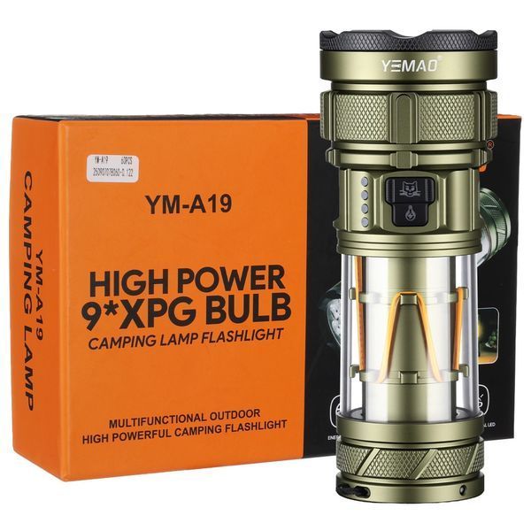 Ліхтар YEMAO YM-A19 9LED, 1x26650, Power Bank, ЗУ Type-C, гачок, 3 фільтри, функція лампи v12017 фото