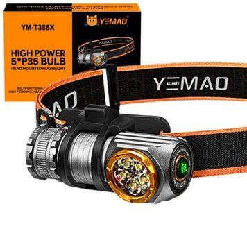 Налобний ліхтар YEMAO YM-T355X, 2000LM, акумулятори 18650 + 18350 (3200 + 1500 mAh), із червоним світлом v11239 фото