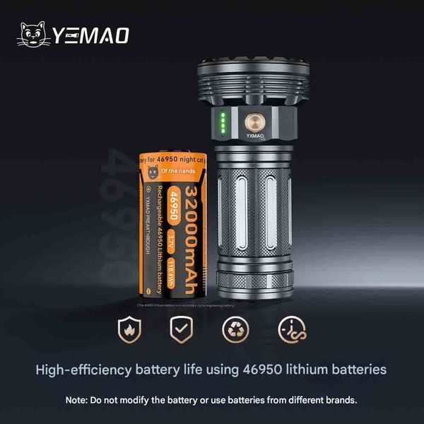 Фонарь YEMAO YM-A820 8XHP, 1x46950, ЗУ Type-C v12052 фото