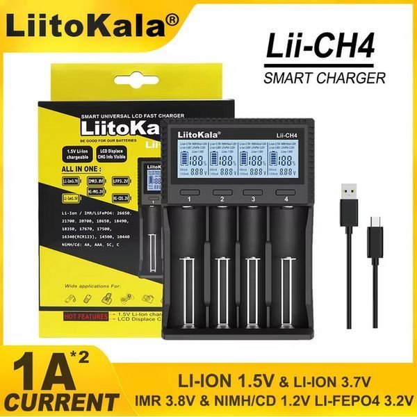 Зарядний пристрій LiitoKala Lii-CH4, 4x26650 /21700 /20700 /18650 /18490 /18350 /17670 /175000 /16340 /14500 /10440 / AA / AAA v11028 фото