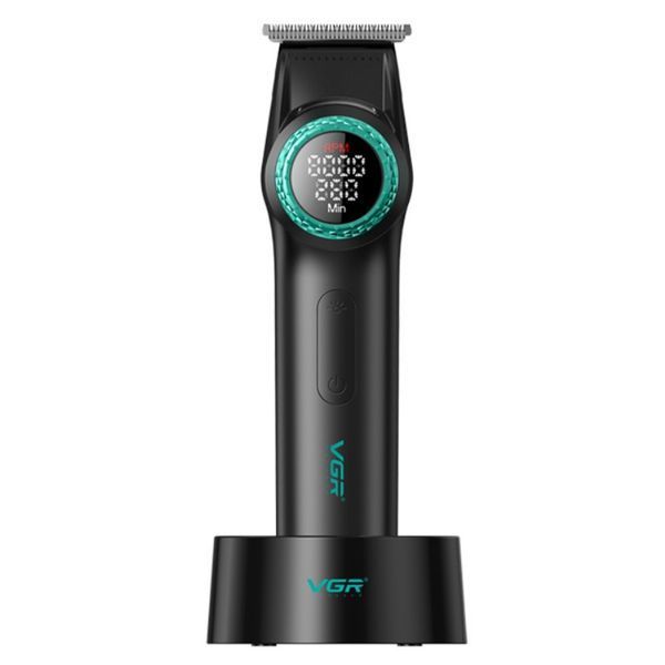 Тример VGR V-977 BLACK, регулювання потужності 6000 - 8000 RPM, 2500 mAh, 4 насадки, LED display v9105 фото