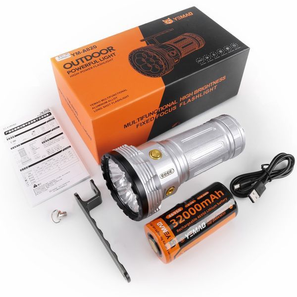 Фонарь YEMAO YM-A820B 8XHP, 1x46950, ЗУ Type-C v12053 фото