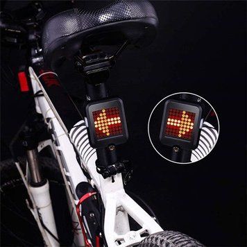 Велоліхтар AQY-0100 з автоматичним зазначенням поворотів (red+yellow) + лазер, waterproof, ЗУ microUSB, Li-Ion акумулятор. v10598 фото