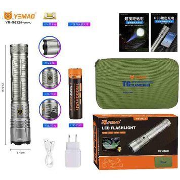 Фонарь YEMAO YM-G632 TG 30W, 1x401350, Power Bank, ЗУ Type-C, zoom, кейс v11961 фото