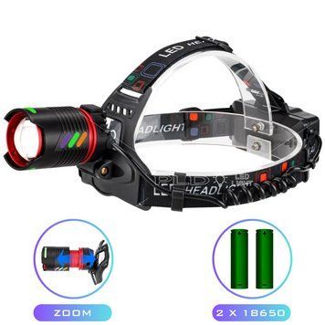 Ліхтар налобний NIGHT VISION FLUORESCENCE CT012-2R-TG, 2x18650, ЗП Type-C, zoom, Box v11624 фото