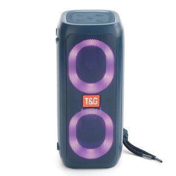 Bluetooth-колонка TG333 з RGB ПІДСВІЧУВАННЯМ, speakerphone, радіо, blue v10017 фото