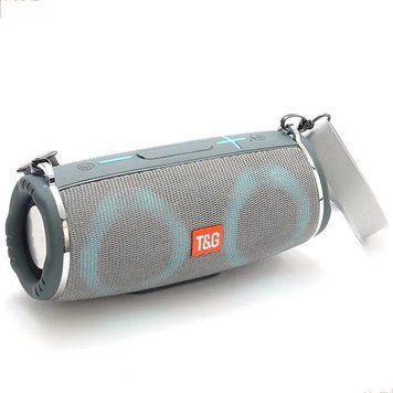 Bluetooth-колонка TG642 з RGB ПІДСВІЧУВАННЯМ, speakerphone, радіо, grey v10024 фото