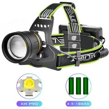 Ліхтар налобний BL-A12-3-P90, Power Bank, 3x18650, zoom, ЗП Type-C, Box v8970 фото